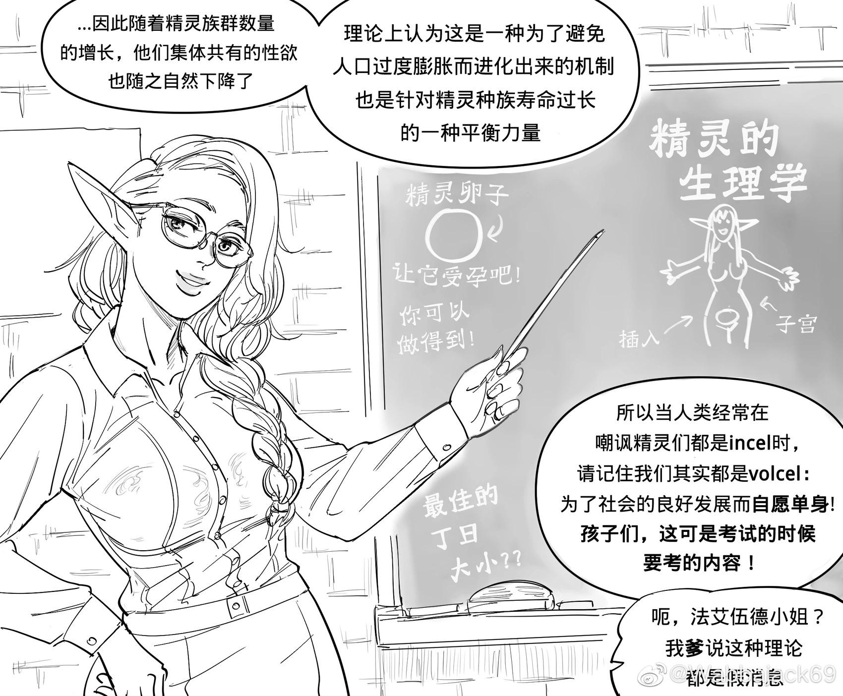 Baalbuddy漫畫小短篇 - 精靈教師解釋其種族的生殖策略 - 1