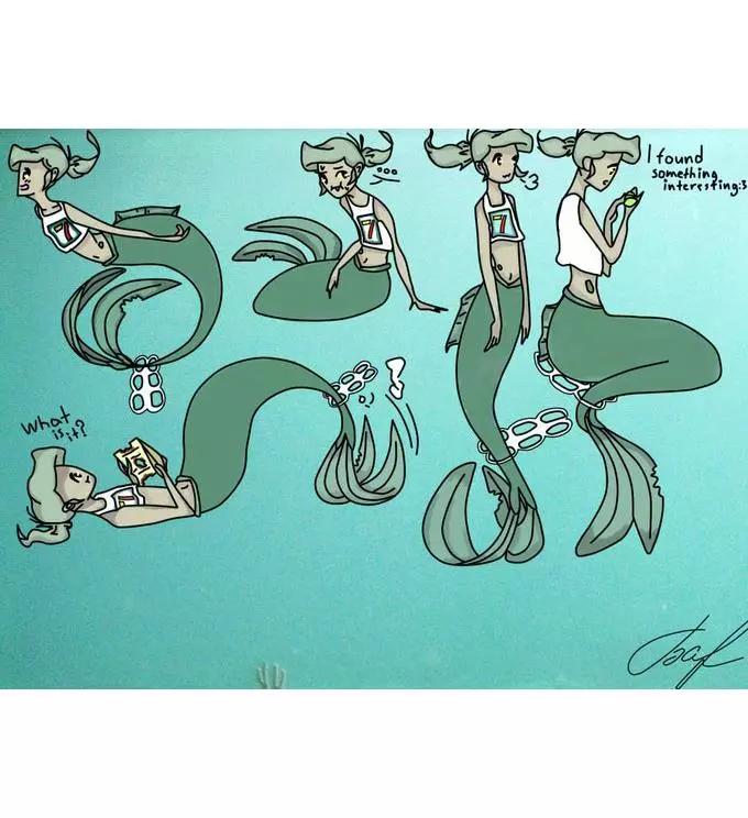 被海洋垃圾污染後的小美人魚 - 同人圖49 - 1