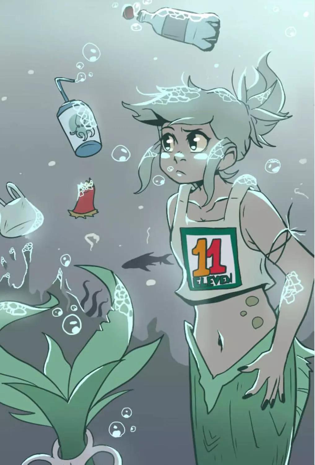 被海洋垃圾污染後的小美人魚 - 同人圖94 - 1