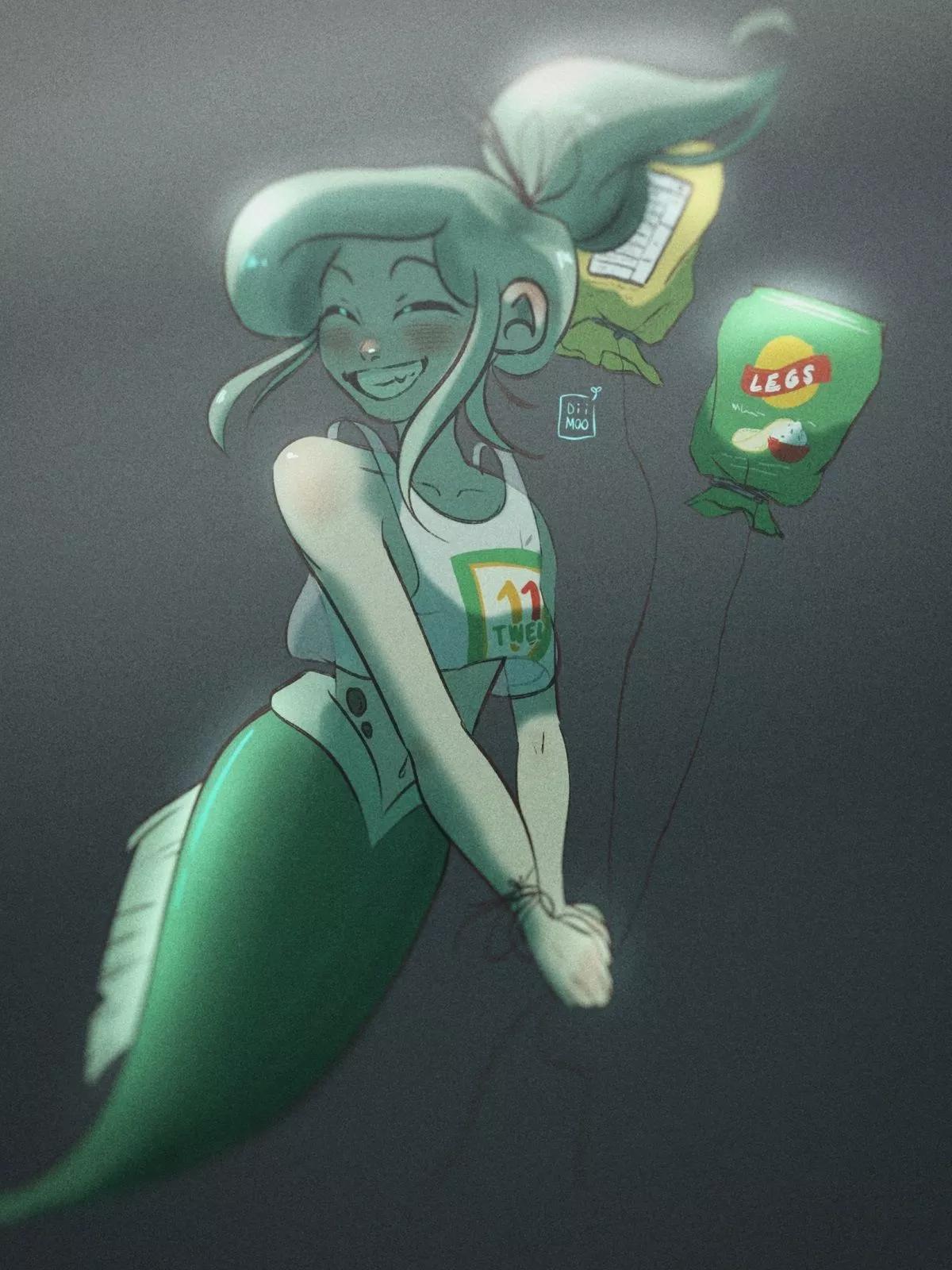 被海洋垃圾污染後的小美人魚 - 同人圖151 - 1