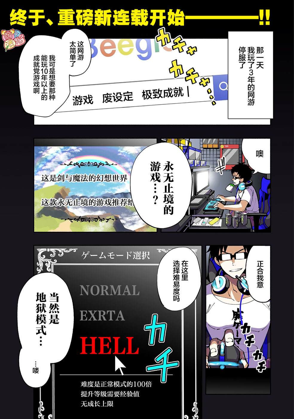 地獄模式～喜歡速通遊戲的玩家在廢設定異世界無雙 - 第1話 - 1